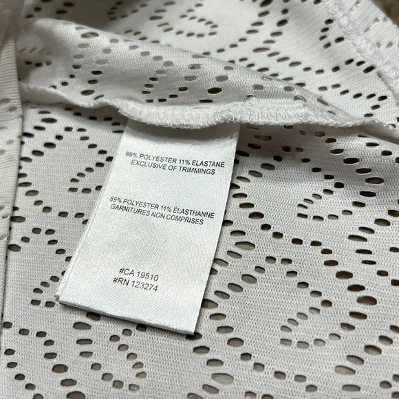 Lole,sheer,eyelets,Hi Lo white boxy top,boat neck,BETH EDITION, Y2K,vintage,NWT - Picture 9 of 11